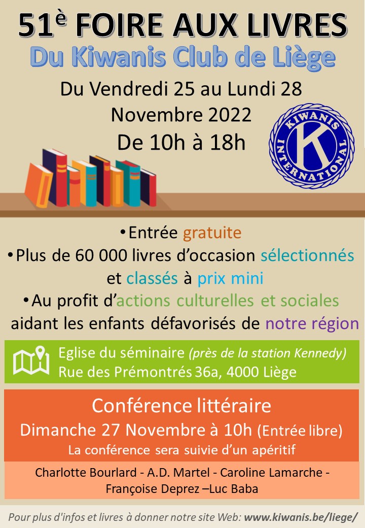51e Foire aux Livres du Kiwanis Li&egrave;ge